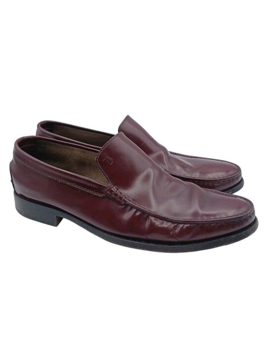 Tod’s Men’s Driving Loafers Burgundy Brown Leather US 9.5 EU 43 Italy old money